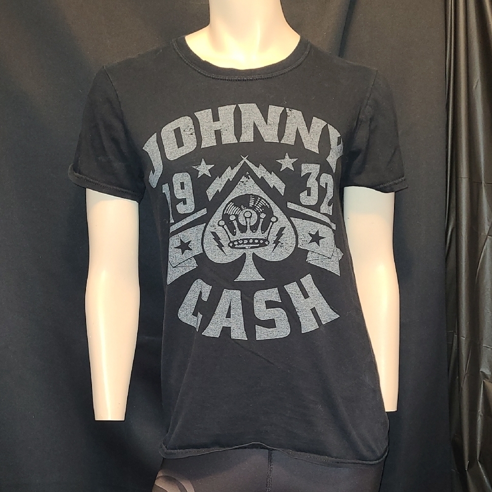JOHNNY CASH Size Small Black Graphic Tee